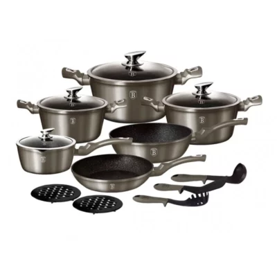 Set de vase de gătit cu 15 piese – Ediția Carbon Metallic Line